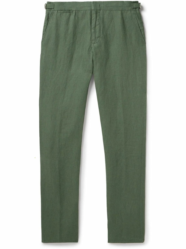 Photo: Orlebar Brown - Griffon Slim-Fit Linen-Twill Trousers - Green