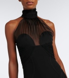 McQueen Halterneck silk georgette bustier gown
