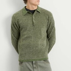 thisisneverthat Men's Velvet Knit Polo in Green