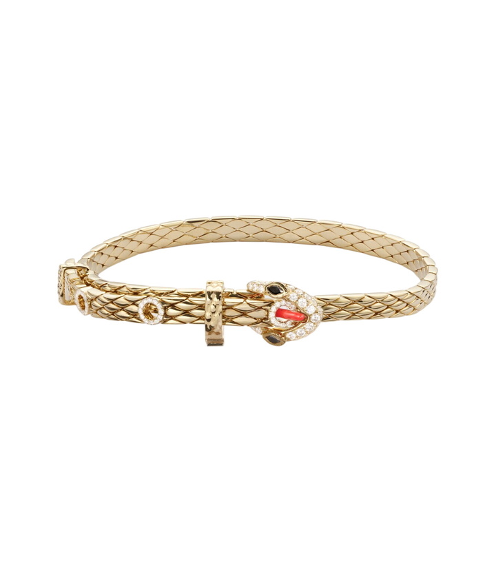 Photo: Yvonne Léon Python Mini 9kt gold bracelet with diamonds and enamel