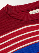 Bellerose - Racku Striped Ribbed Cotton Sweater - Red