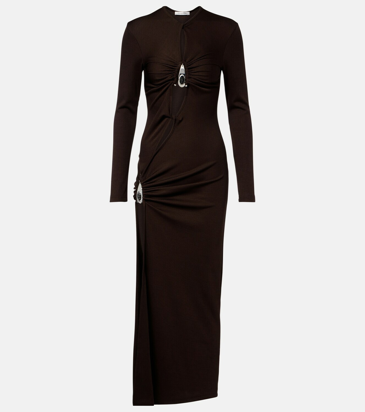 Christopher Esber Cutout ribbed-knit midi dress