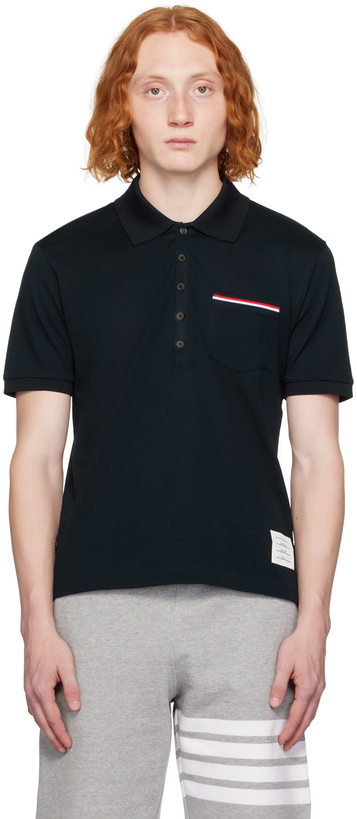 Photo: Thom Browne Navy Patch Pocket Polo