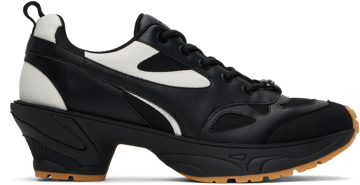 untitlab® Black Lace Up Heel Sneakers
