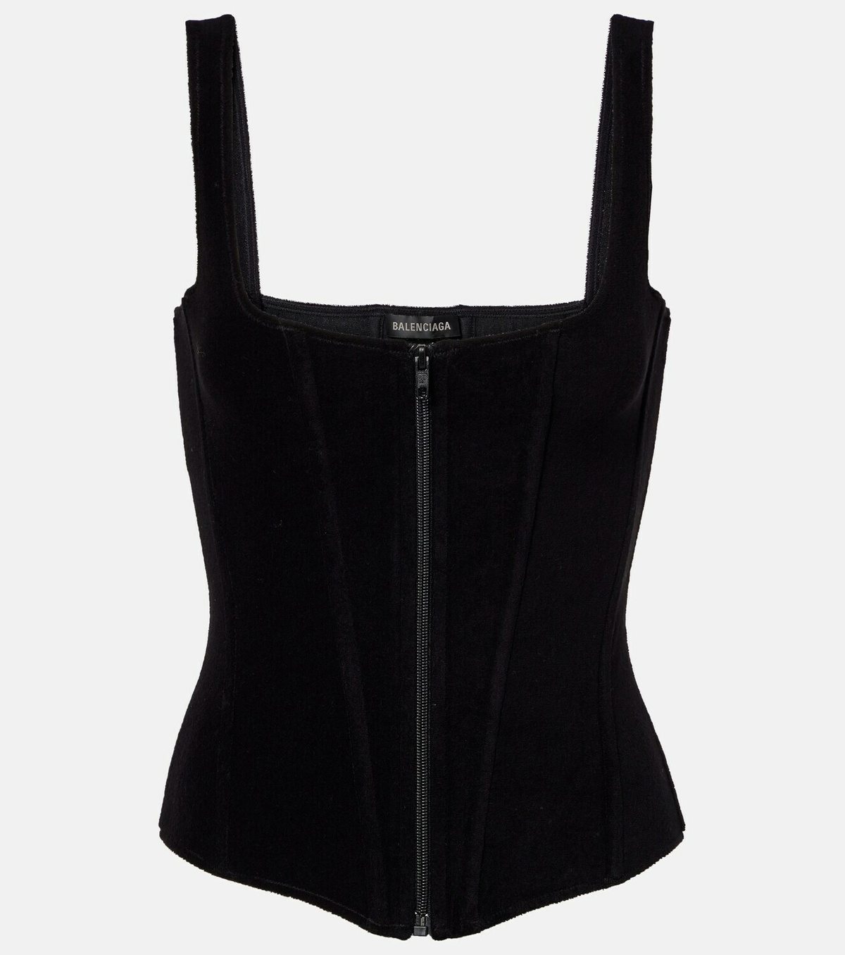 Balenciaga Cotton-blend velvet corset top