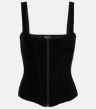 Balenciaga Cotton-blend velvet corset top