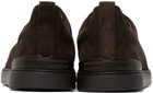 ZEGNA Brown Triple Stitch Sneakers