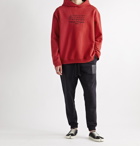 MAISON MARGIELA - Oversized Logo-Embroidered Loopback Cotton-Jersey Hoodie - Red