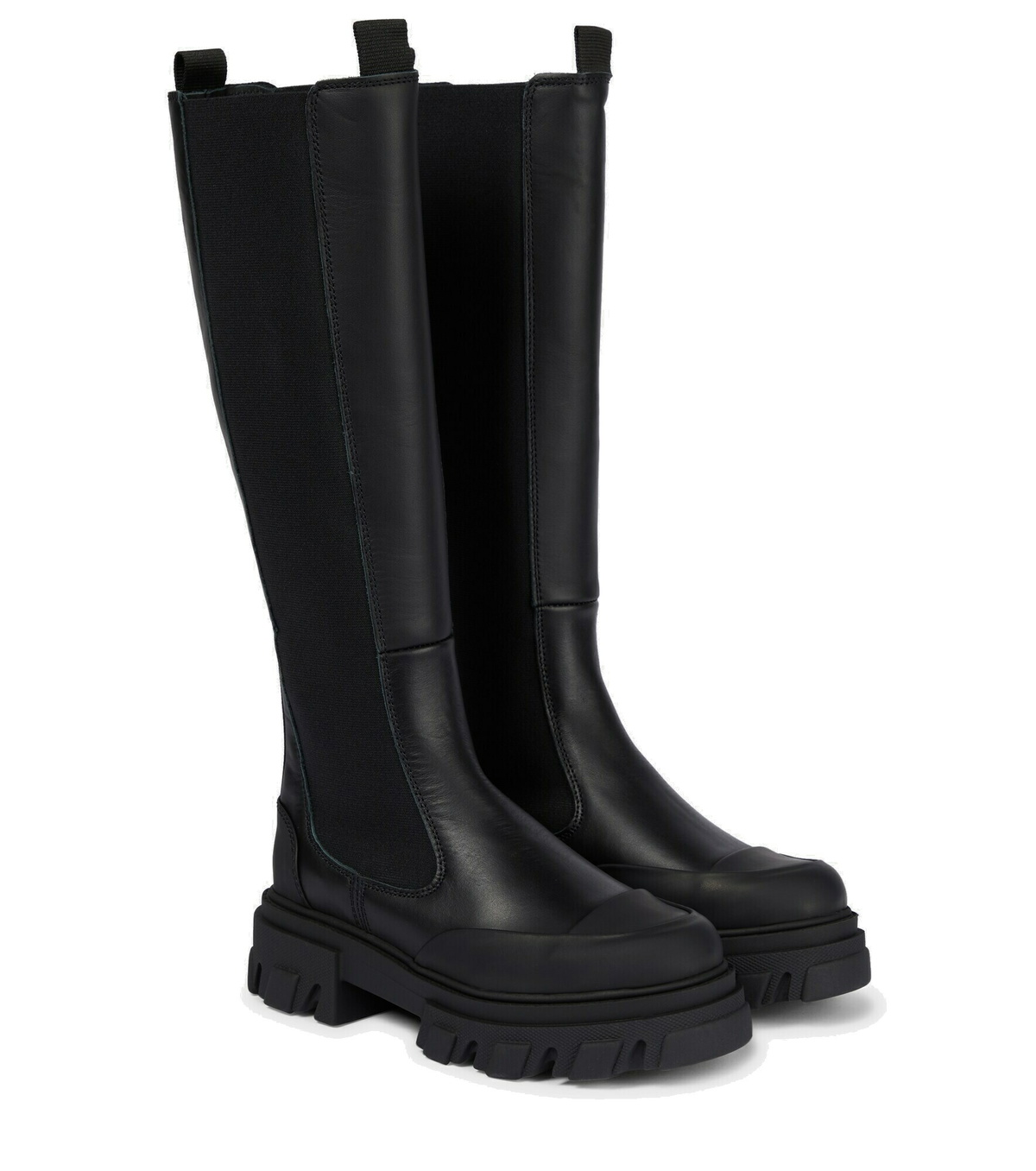 【関税&送料込】Ganni Black Leather Boots Ganni Black Embroidered Low Shaft Western Boot – Annabel