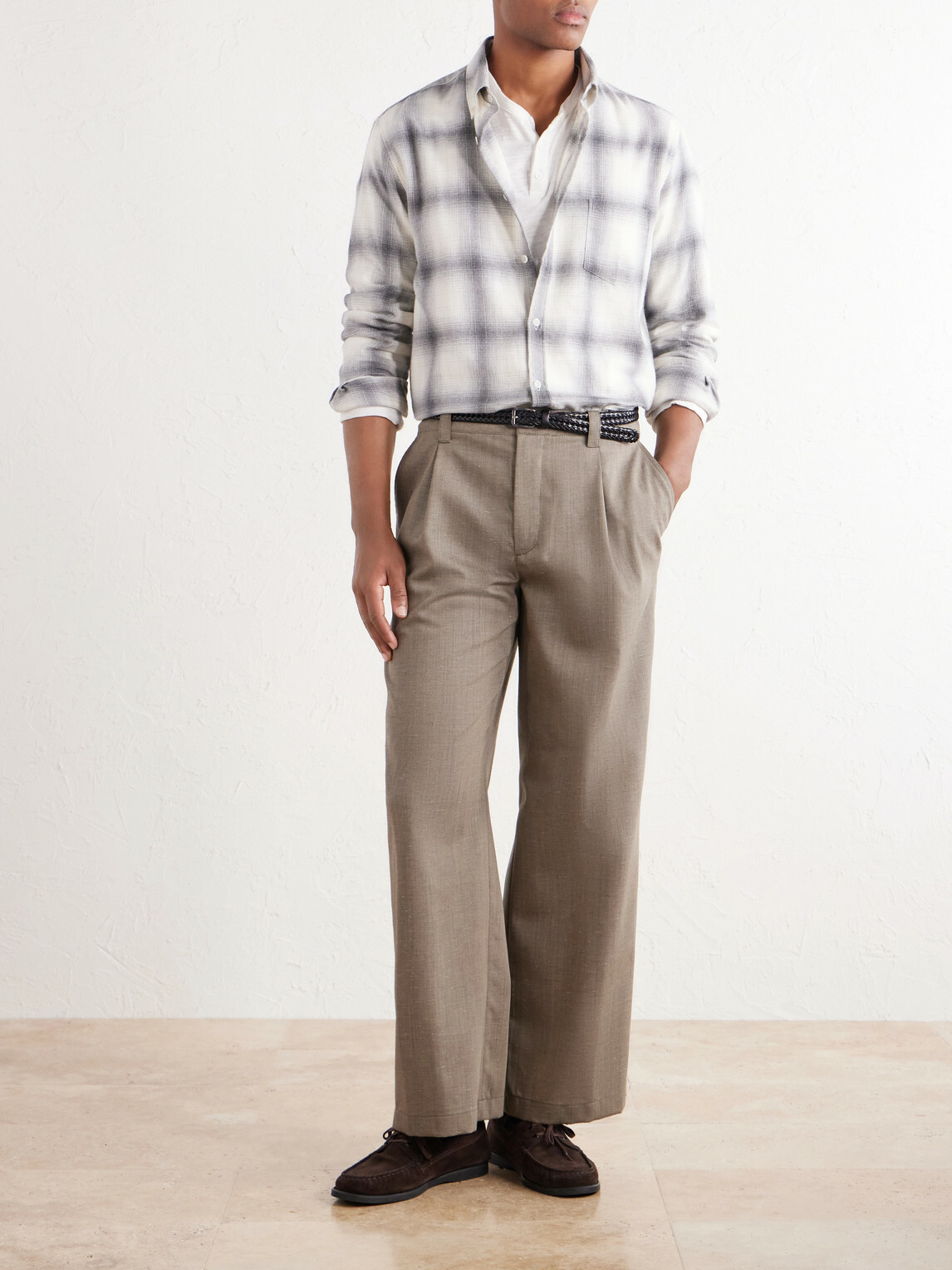 Sunspel - Checked Cotton-Flannel Shirt - Neutrals