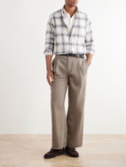 Sunspel - Checked Cotton-Flannel Shirt - Neutrals