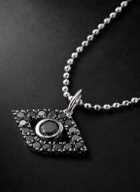 Sydney Evan - Evil Eye Rhodium-Plated Diamond Pendant Necklace