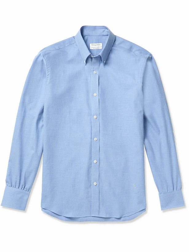 Photo: Kingsman - Button-Down Collar Cotton-Twill Shirt - Blue