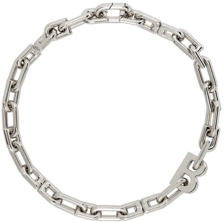 Photo: Balenciaga Silver Thin B Chain Necklace