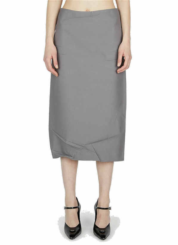 Photo: Prada - Gabardine Skirt in Grey