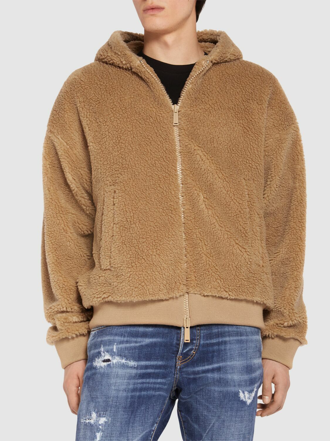 DSQUARED2 Relax Fit Zipped Teddy Hoodie Dsquared2