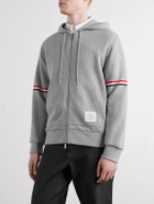 Thom Browne - Cotton-Piqué Zip-Up Hoodie - Gray