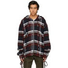 Faith Connexion Red and White Wool Checked Hoodie