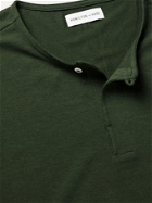 HAMILTON AND HARE - Stretch Lyocell and Cotton-Blend Henley Pyjama T-Shirt - Green