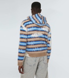 Amiri Staggered Striped mohair and wool-blend hoodie