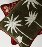 Les-Ottomans Embroidered cotton velvet cushion