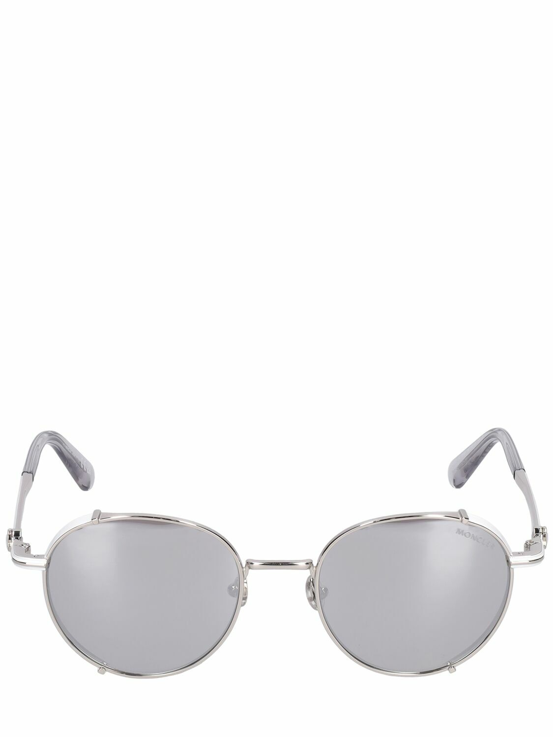 Moncler Round Silver Sunglasses Moncler Me4001 Unisex Silver Round Sunglasses – Otticanet USA main image 2