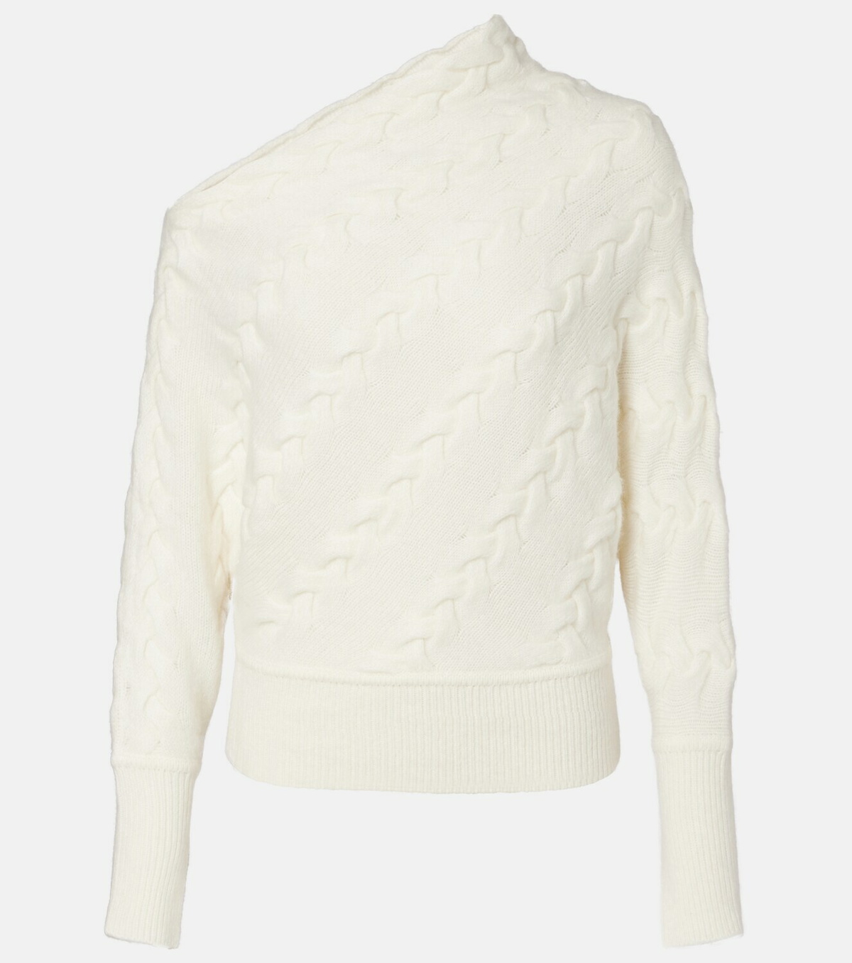 Xu Zhi Cable-knit one-shoulder sweater