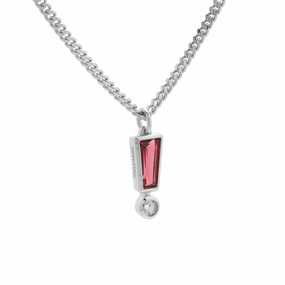 Miansai Men's Exclamation Point Pendant Necklace in Garnet/White