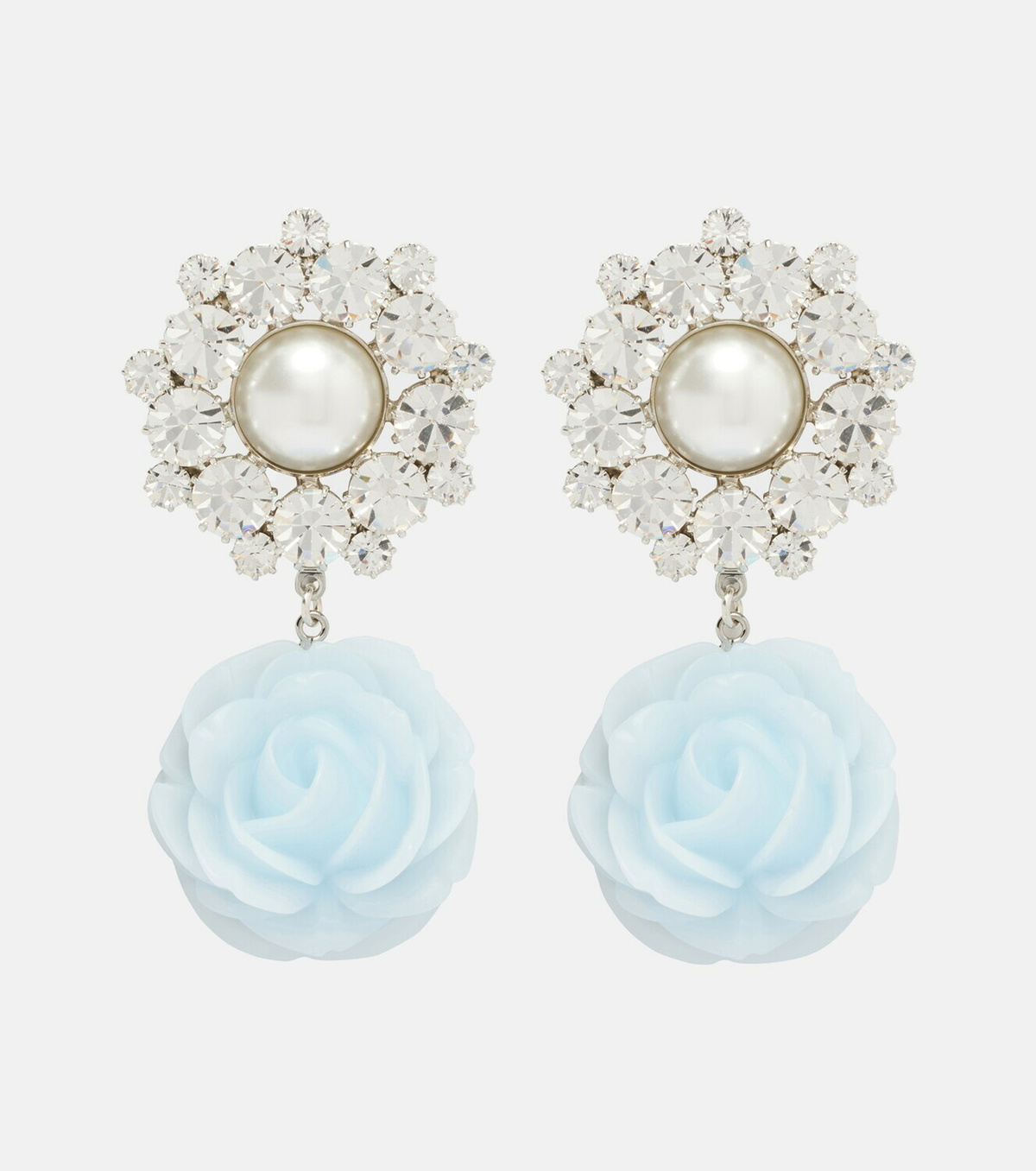 Magda Butrym Floral-appliqué embellished drop earrings