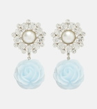 Magda Butrym Floral-appliqué embellished drop earrings