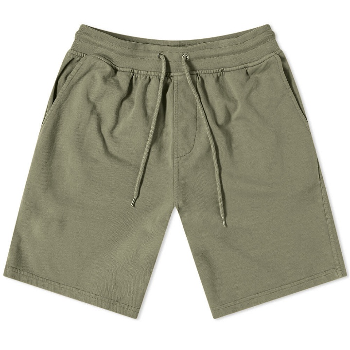 Photo: Colorful Standard Men's Classic Organic Sweat Short in Dusty Olive