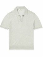 Altea - Slim-Fit Linen and Cotton-Blend Polo Shirt - Gray