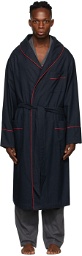 Isaia Navy Flannel Robe
