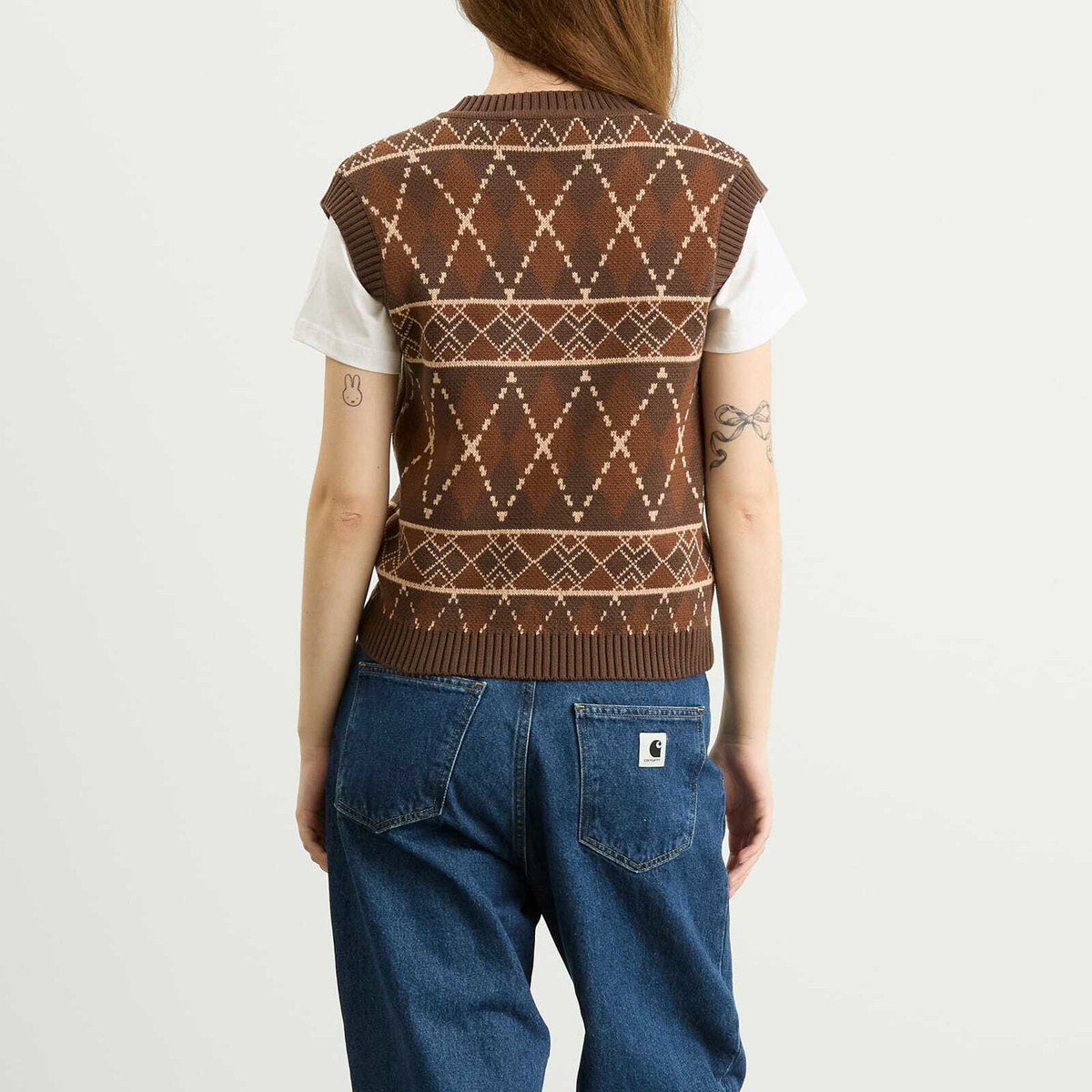House Of Sunny Women's Duck Knit Vest in Tobacco