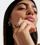 Pomellato Nudo 18kt rose and white gold ring with diamonds and prasiolite
