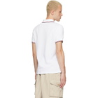 Moncler White Tricolor-Trimmed Cotton Piquet Polo