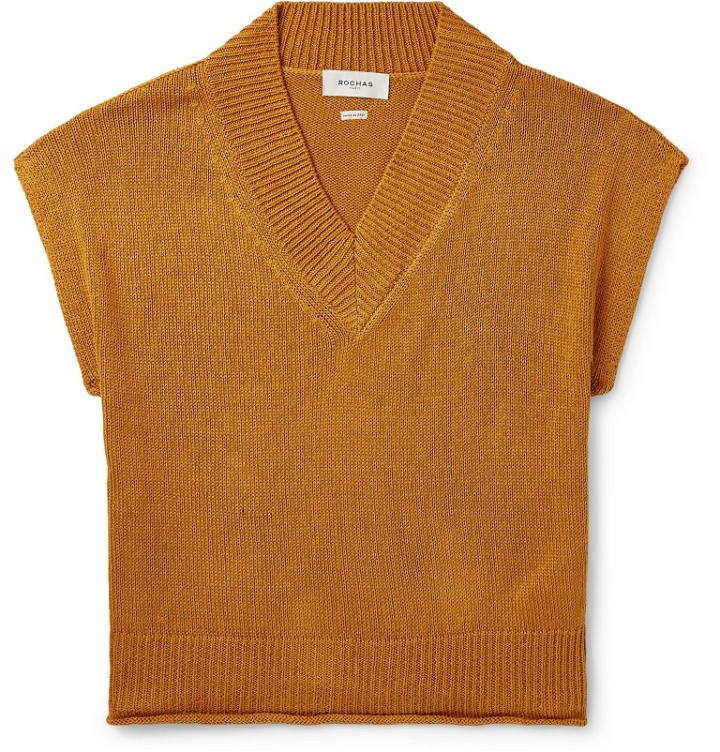 Photo: Rochas - Cotton Sweater Vest - Yellow