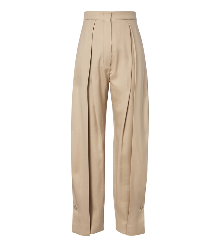 Photo: Sportmax Pleated cotton-blend wide-leg pants