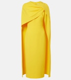 Safiyaa Oria Lupine caped crêpe cocktail dress