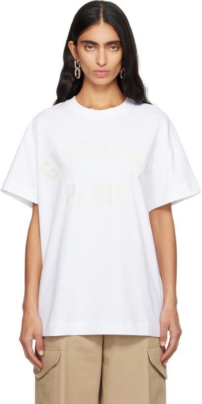 Photo: Givenchy White 'Givenchy Paris' Boxy Fit T-shirt
