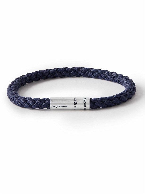 Photo: Le Gramme - Orlebar Brown 7g Woven Cord and Sterling Silver Bracelet - Blue