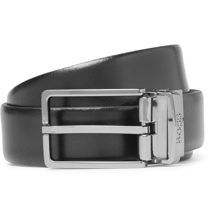 Photo: Hugo Boss - 3.5cm Black and Brown Onel-G Reversible Leather Belt - Black