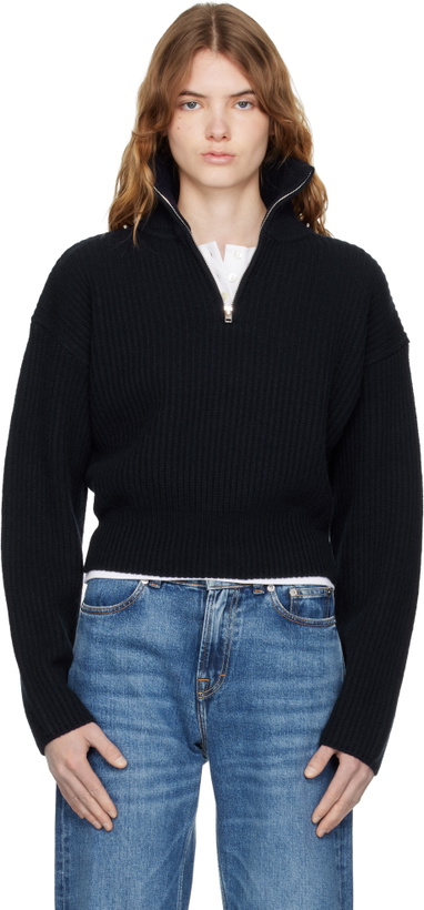 Photo: A.P.C. Navy Large Rib Sweater