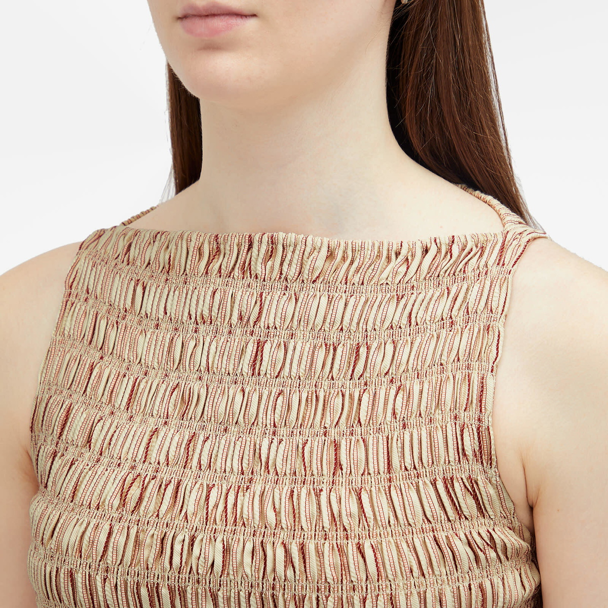 Faithfull The Brand Women's Noa Mini Stripe Dress in Pinstripe Garnet/Blush  Faithfull The Brand