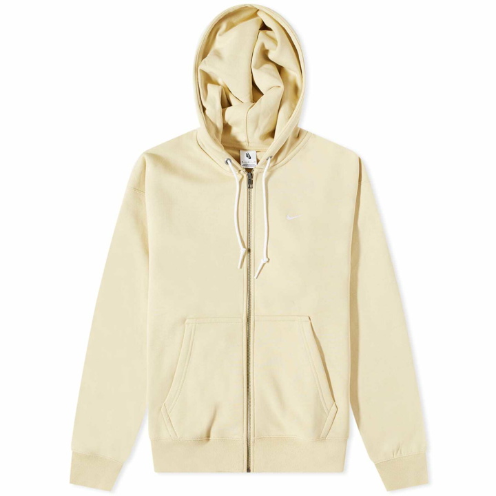 Photo: Nike Men's Solo Swoosh Heavyweight Zip Hoody in Team Gold/White