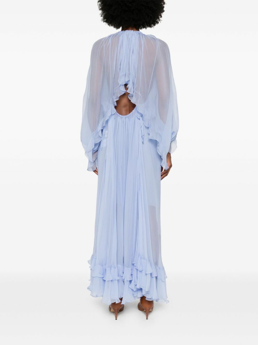 Chlo Sheer Ruffled Maxi Dress Chloe Chlo Sheer Ruffled Maxi Dress Chloe