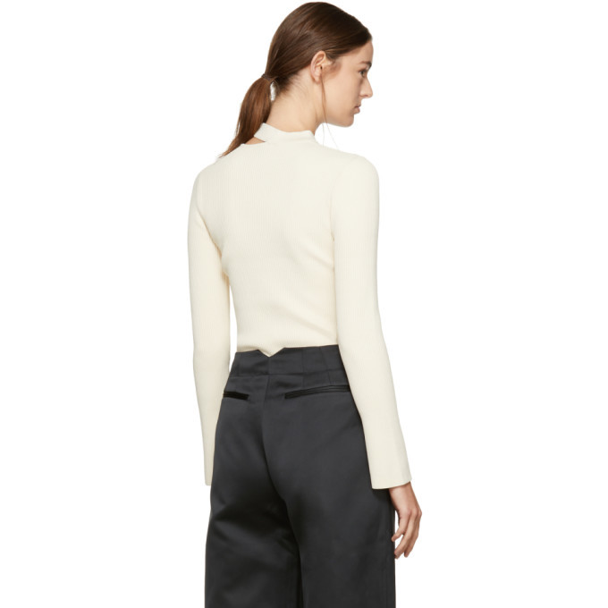 Nomia Ivory Slit Collar Sweater