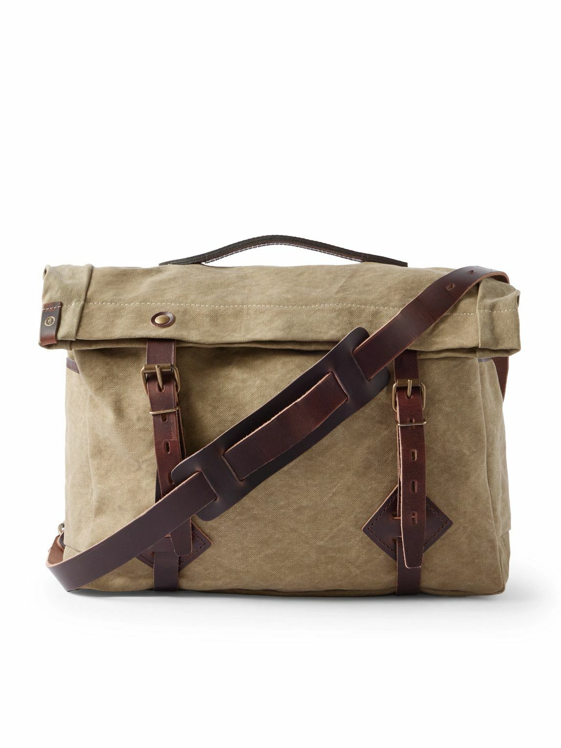 Bleu de Chauffe - Gaston Leather-Trimmed Cotton-Canvas Messenger Bag
