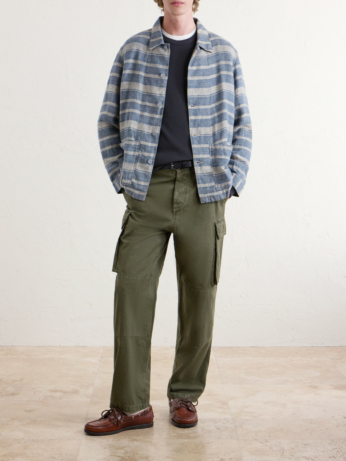 RRL - Striped Linen Shirt - Blue