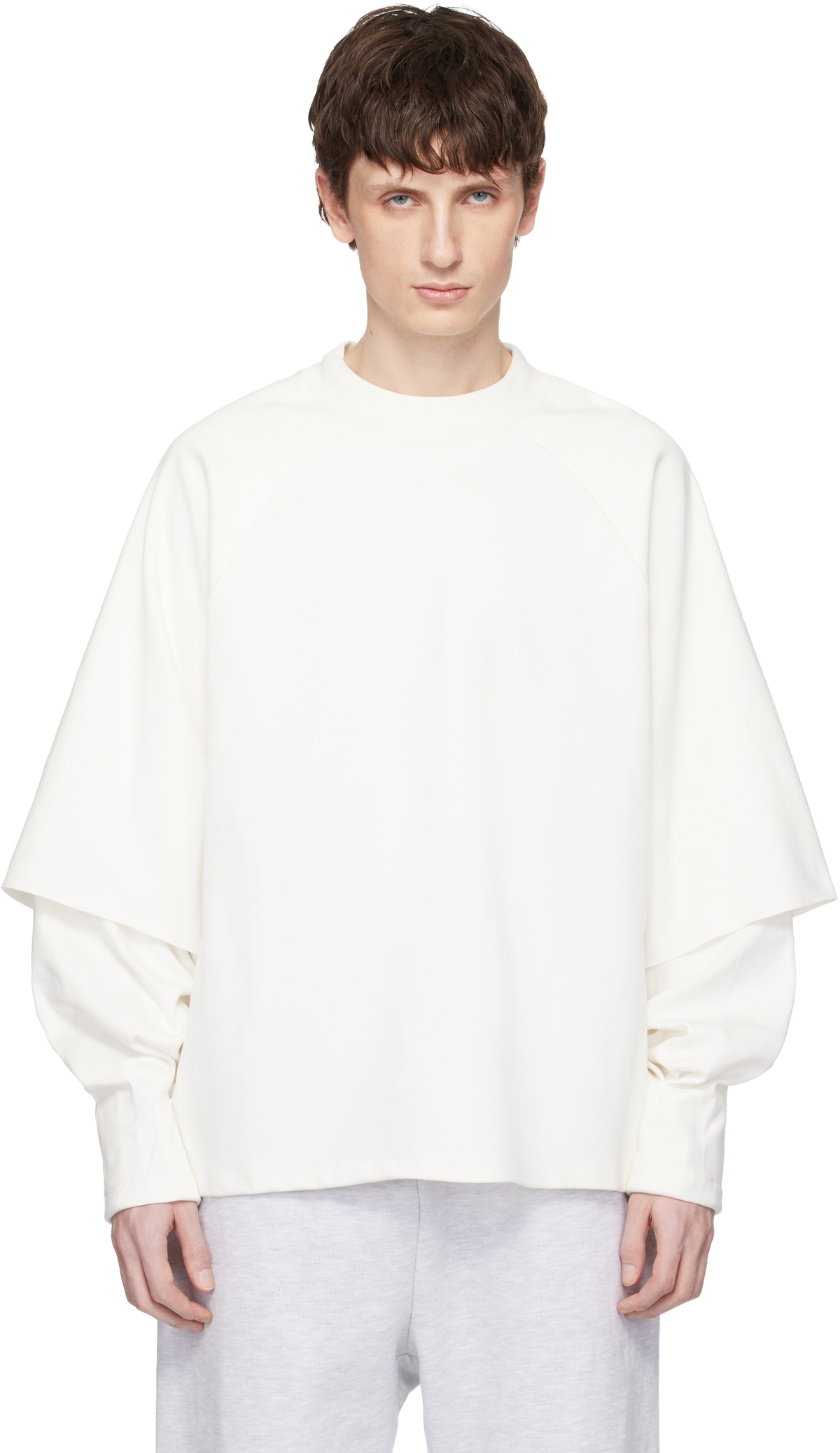 Seventh Off-White Raglan Layered Longsleeve T-shirt